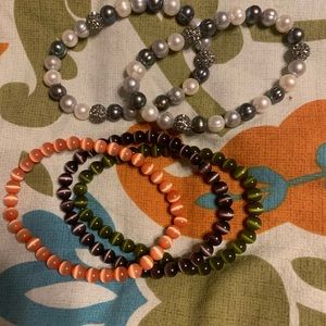 Purchased from Sam’s club, 3 pearl bracelets & 3 beaded bracelets. Barely worn